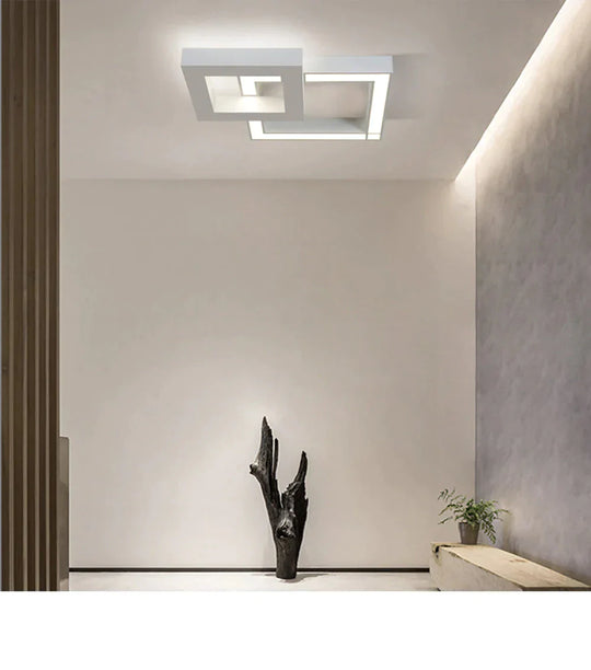 Led Modern Geometric Iron Acryl Black White Lamp.led Light.ceiling Lights.led Ceiling Lamp For