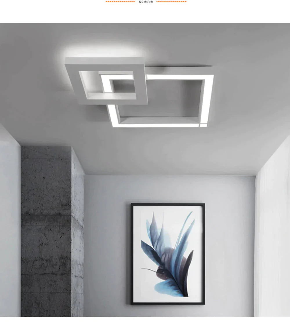 Led Modern Geometric Iron Acryl Black White Lamp.led Light.ceiling Lights.led Ceiling Lamp For