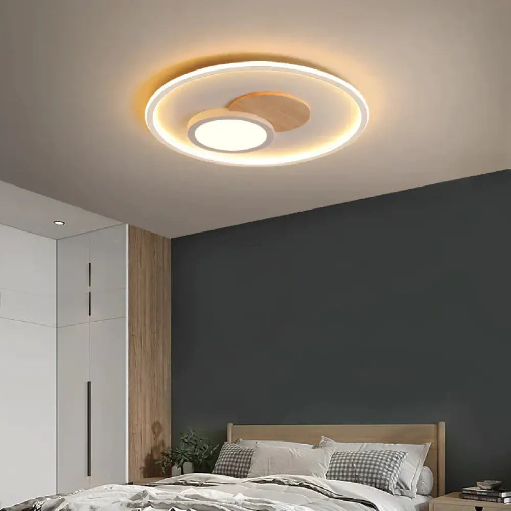 Led Nordic Fashion Creative Round Ceiling Lamp Ultra Thin Dia:315Mm / White Light