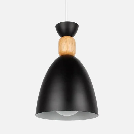 Led Pendant Lamp Modern Hanging Lights Lighting Wood For Restaurant Dining Room Bedroom Black No