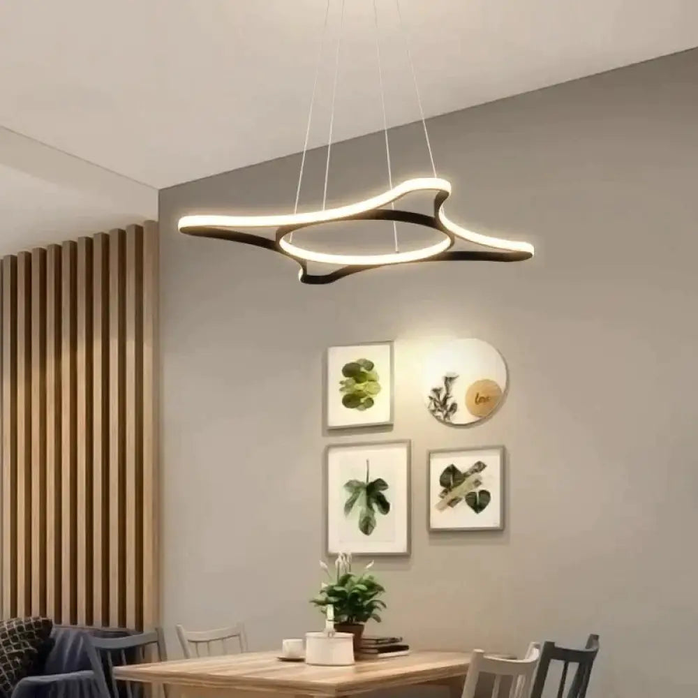 Led Pendant Lights Shop Bar Dining Kitchen Room Remote Control White Black Painted Cord Luminaria