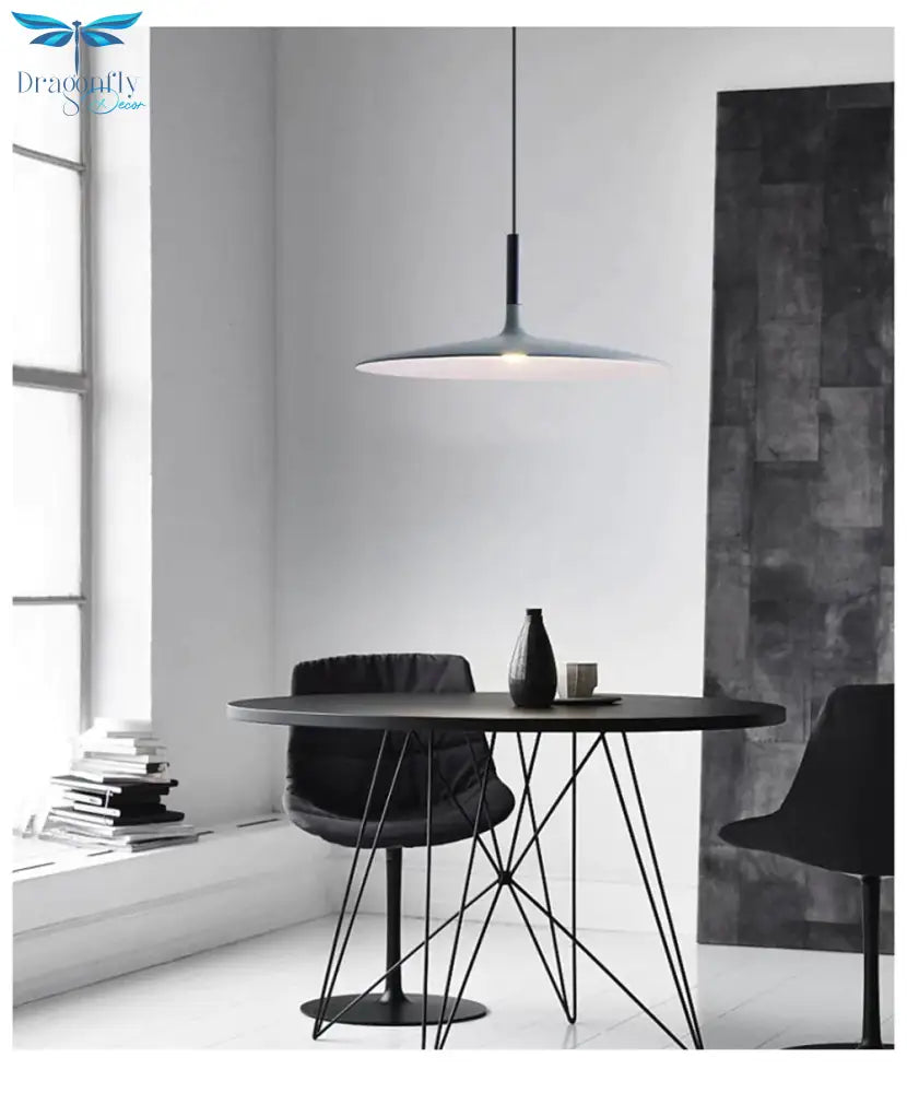 Led Saucer Pendant Lights Hanging Lamp Cement Hanglamp Nordic Retro Living Room Light Fixtures