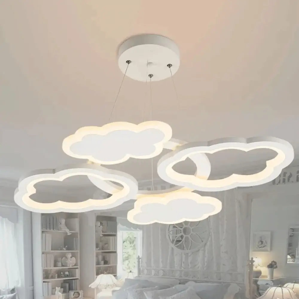 Lena’s Nordic Acrylic Cloud Led Bedroom Pendant - Warm/White Light White / Warm Lighting