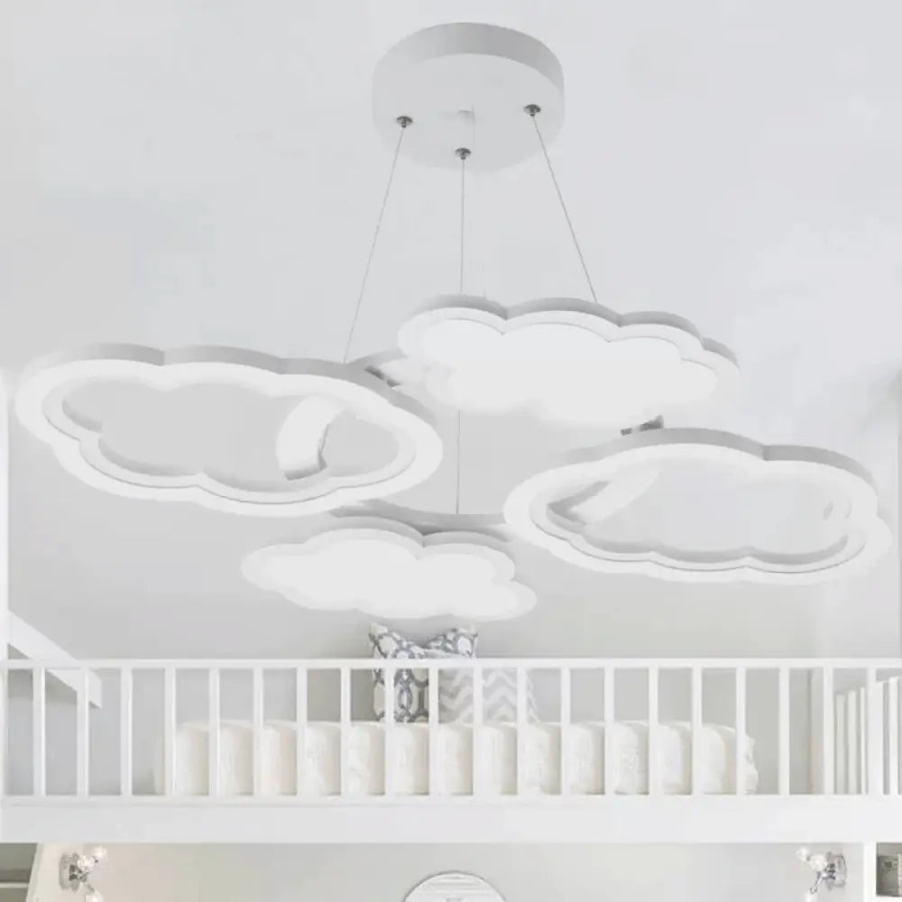 Lena’s Nordic Acrylic Cloud Led Bedroom Pendant - Warm/White Light White / Lighting