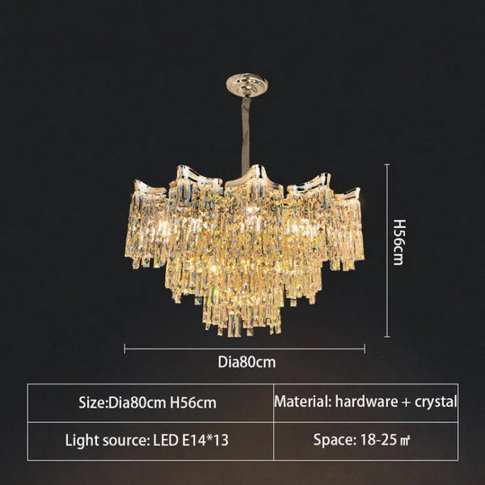 Light Luxury Crystal Lamp Livingroom Chandelier Personality Atmosphere New Hall Living And Dining