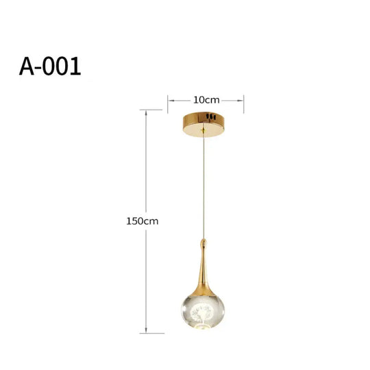 Light Luxury Duplex Villa Crystal Ball Long - Line Chandeliers A - 001 - Single Head / Warm Light