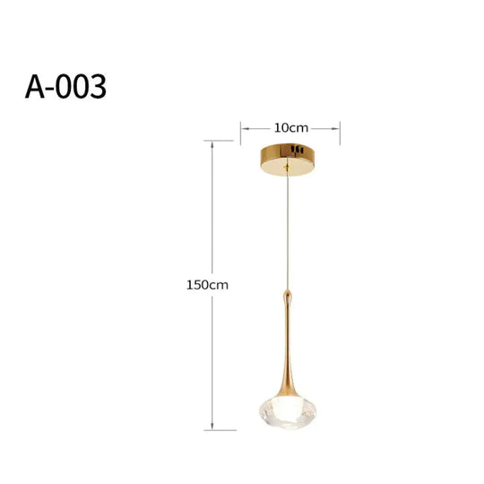 Light Luxury Duplex Villa Crystal Ball Long - Line Chandeliers A - 003 - Single Head / Warm Light