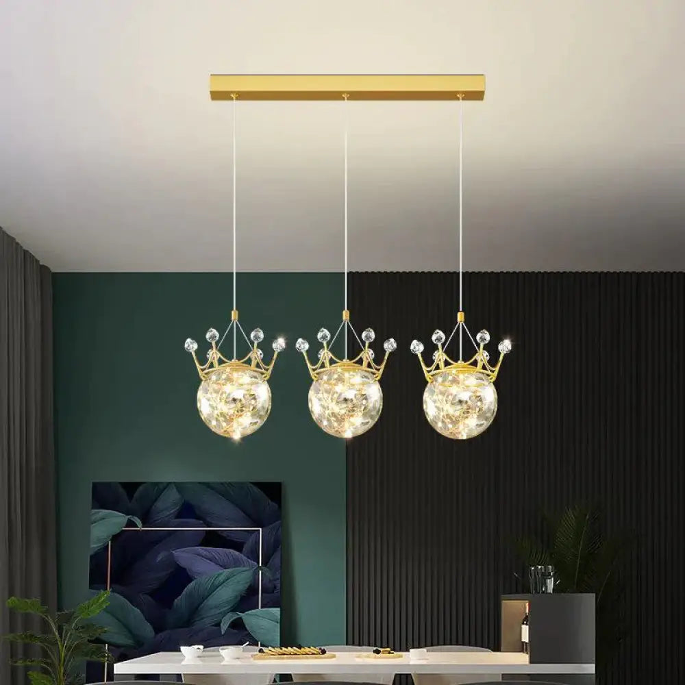 Light Luxury Restaurant Chandelier Nordic Lamps Modern Simple Sky Star Lamp Long 3 Heads - 58Cm /