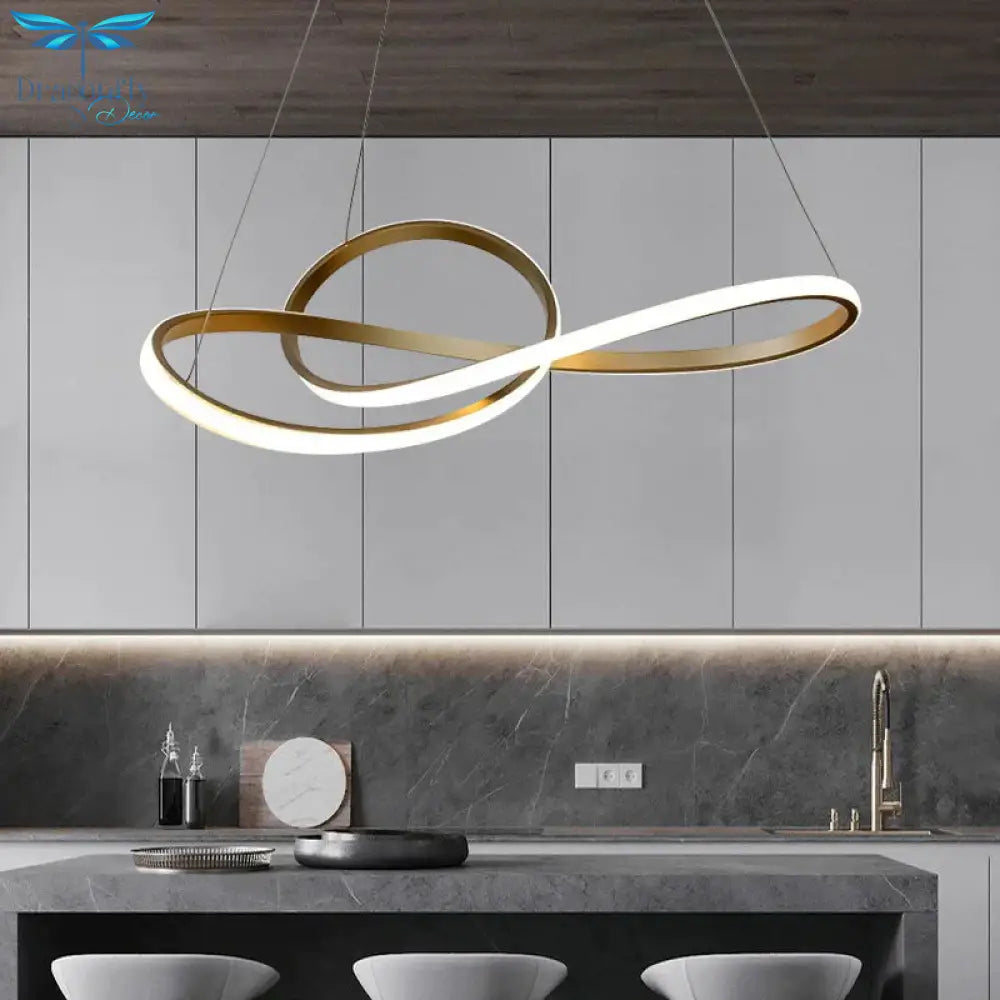 Light Luxury Simple Golden Circle Chandelier Led Nordic Modern Special - Shaped Pendant
