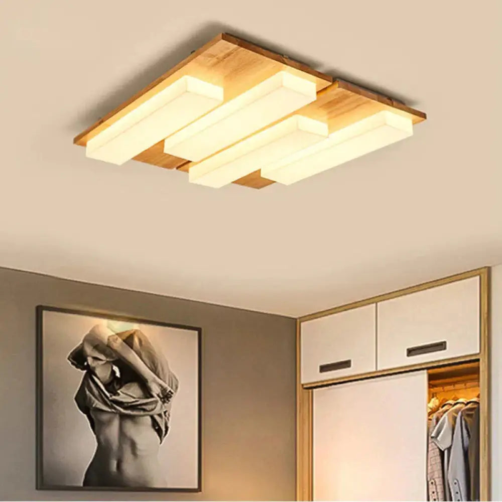 Living Room Ceiling Lamp Atmosphere Light In The Bedroom Log Hall 4 Heads / Warm Light