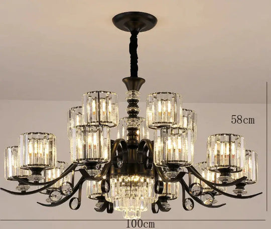 Living Room Crystal Chandelier Modern Simple Light Luxury Restaurant Atmospheric Lamp As Show / 15