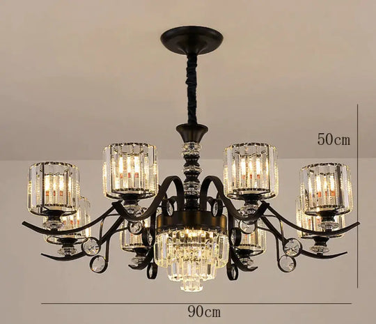 Living Room Crystal Chandelier Modern Simple Light Luxury Restaurant Atmospheric Lamp As Show / 8