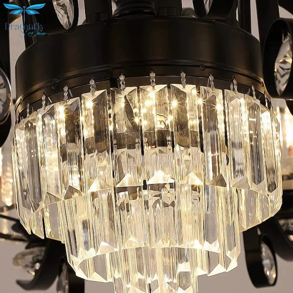 Living Room Crystal Chandelier Modern Simple Light Luxury Restaurant Atmospheric Lamp Pendant
