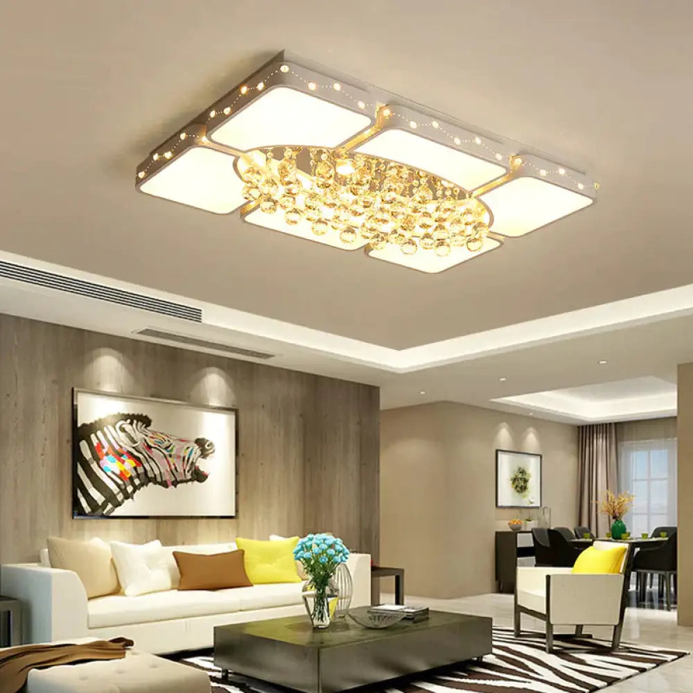 Living Room Lamp Luxury Crystal Creative Restaurant Bedroom Atmosphere Household Square Ceiling