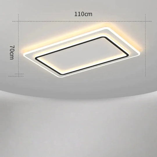 Living Room Lamps Modern Simple Atmosphere Rectangular Led Ceiling Lamp A / L 110Cm Stepless Dimming