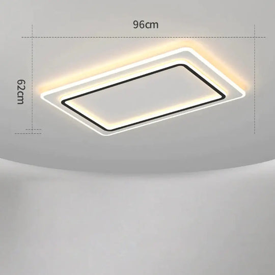 Living Room Lamps Modern Simple Atmosphere Rectangular Led Ceiling Lamp A / L 96Cm Stepless Dimming