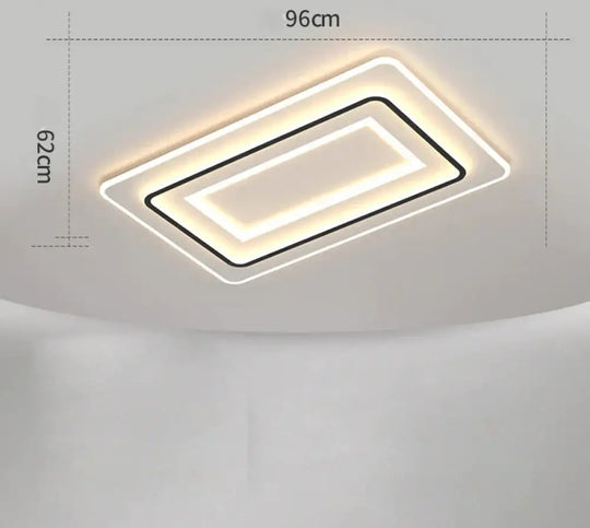 Living Room Lamps Modern Simple Atmosphere Rectangular Led Ceiling Lamp B / L 96Cm Stepless Dimming