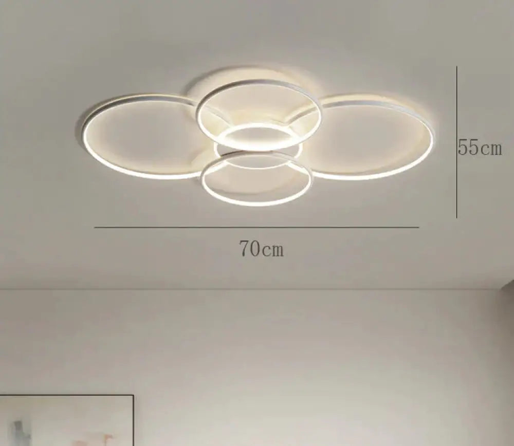 Living Room Main Lamp Atmospheric Hall Minimalist Circular Ring Indoor Ceiling White / L 70Cm Warm