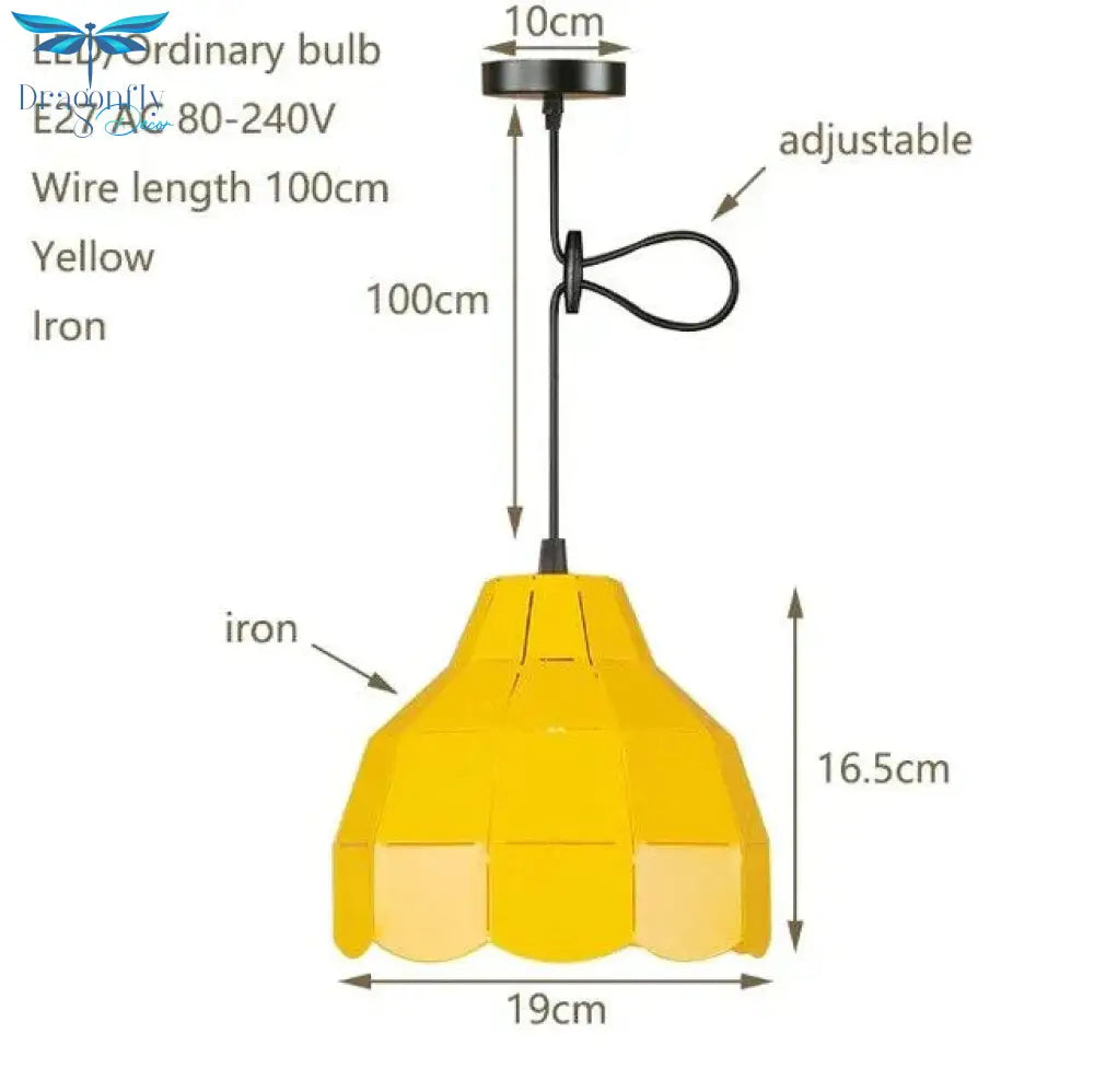 Loft Country Pendant Light Led E27 Modern Simple Hanging Lamp With 4 Colors For Kitchen Restaurant