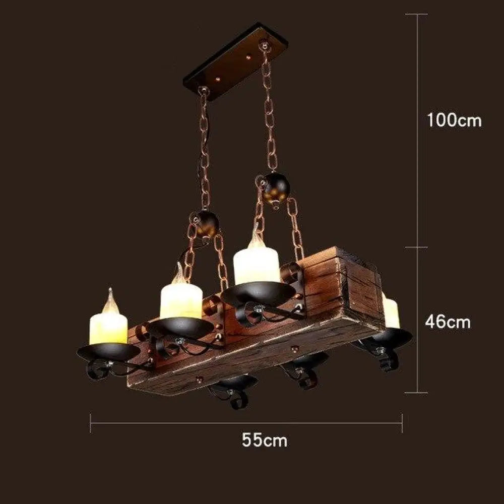 Loft Retro Old Boat Solid Wood Bar Industrial Pendant Lamp Vintage Creative Personality Wooden For