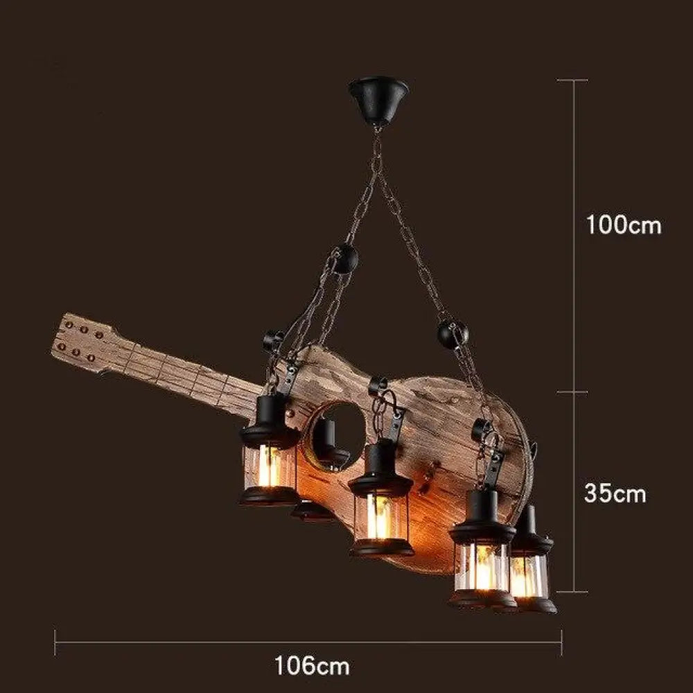 Loft Retro Old Boat Solid Wood Bar Industrial Pendant Lamp Vintage Creative Personality Wooden For