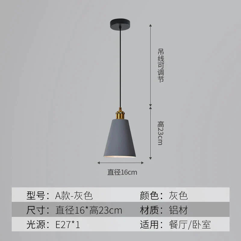 Loft Style Aluminum Pendant Lights Minimalist Modern Hanging E27 Lampshade Decor Restaurant Light