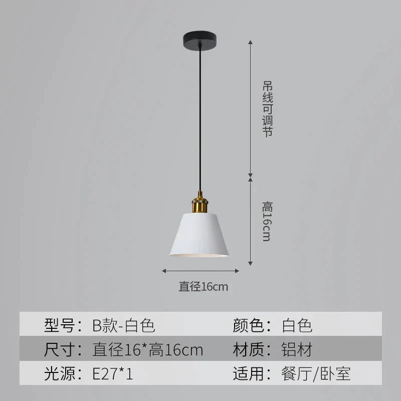 Loft Style Aluminum Pendant Lights Minimalist Modern Hanging E27 Lampshade Decor Restaurant Light