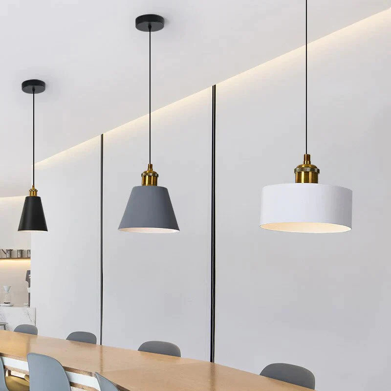 Loft Style Aluminum Pendant Lights Minimalist Modern Hanging E27 Lampshade Decor Restaurant Light