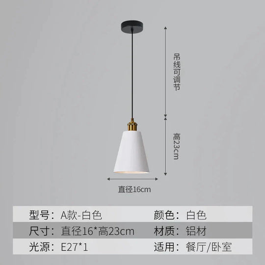 Loft Style Aluminum Pendant Lights Minimalist Modern Hanging E27 Lampshade Decor Restaurant Light