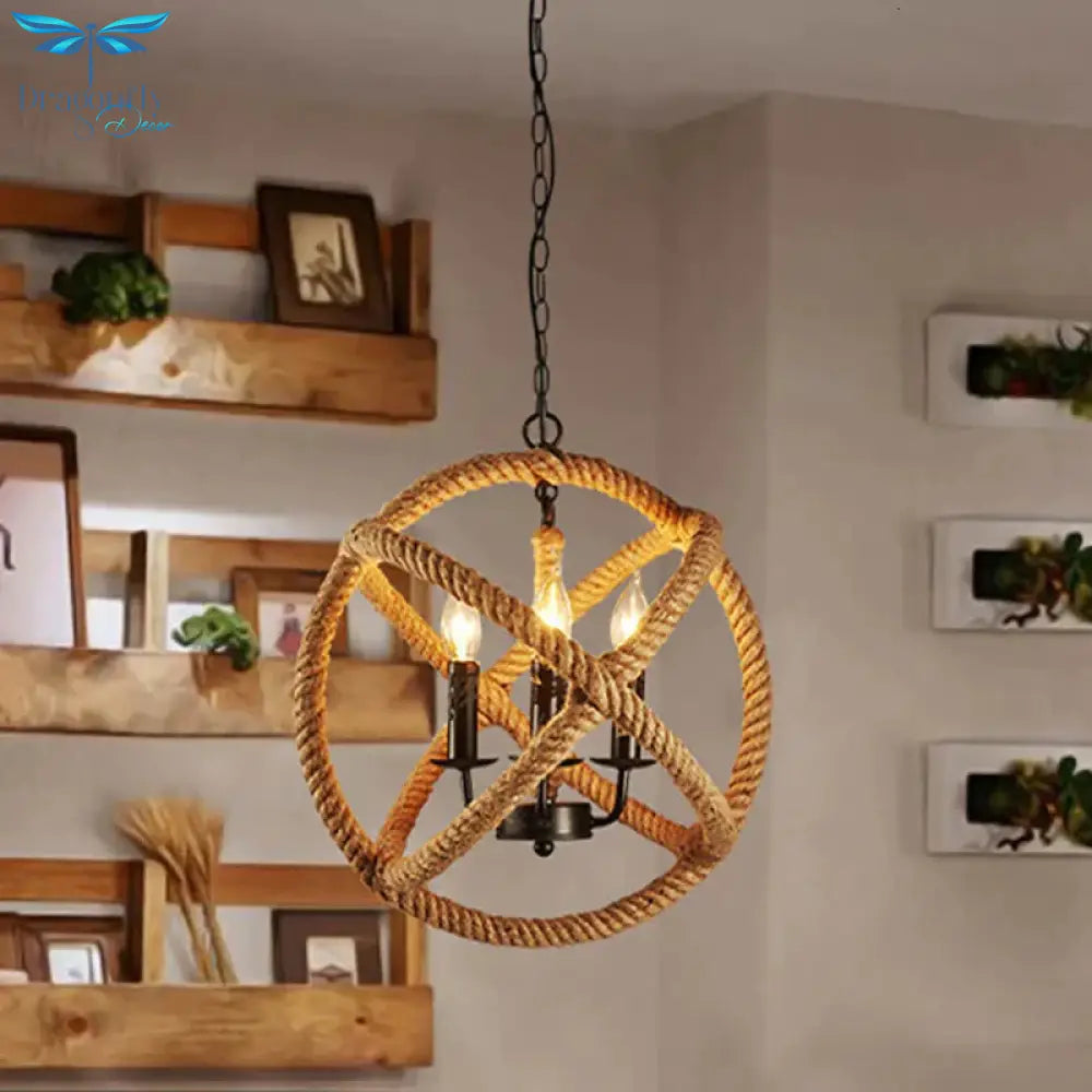 Loft Style Nordic Retro Creative Clothing Store Coffee Hall Rope Chandelier Industrial Lamp