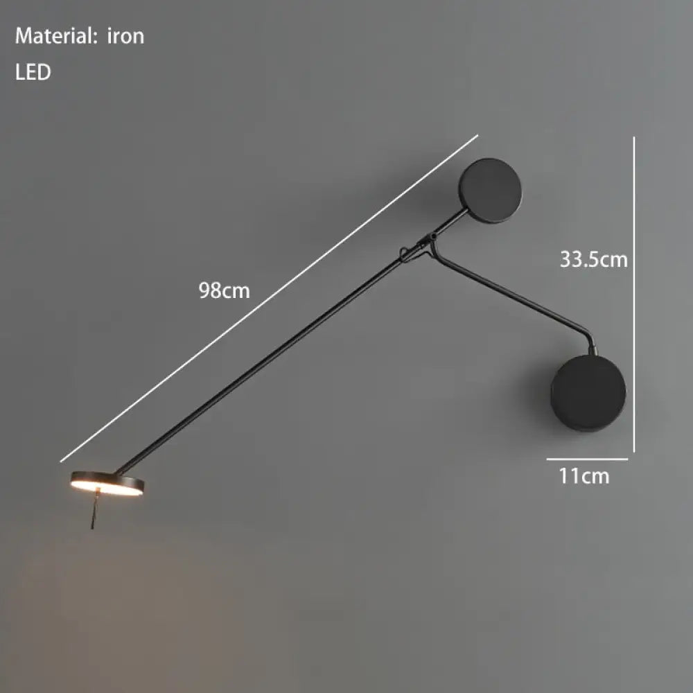 Long Arm Led Wall Lamp Home Bedside Atmosphere Decoration Sconce Minimalist Office Lights White /