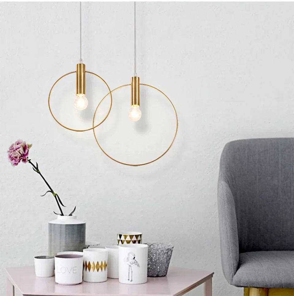 Luminaria Lustres E Pendentes Para Sala De Jantar Single Ring Pendant Lights Hanglamp Modern