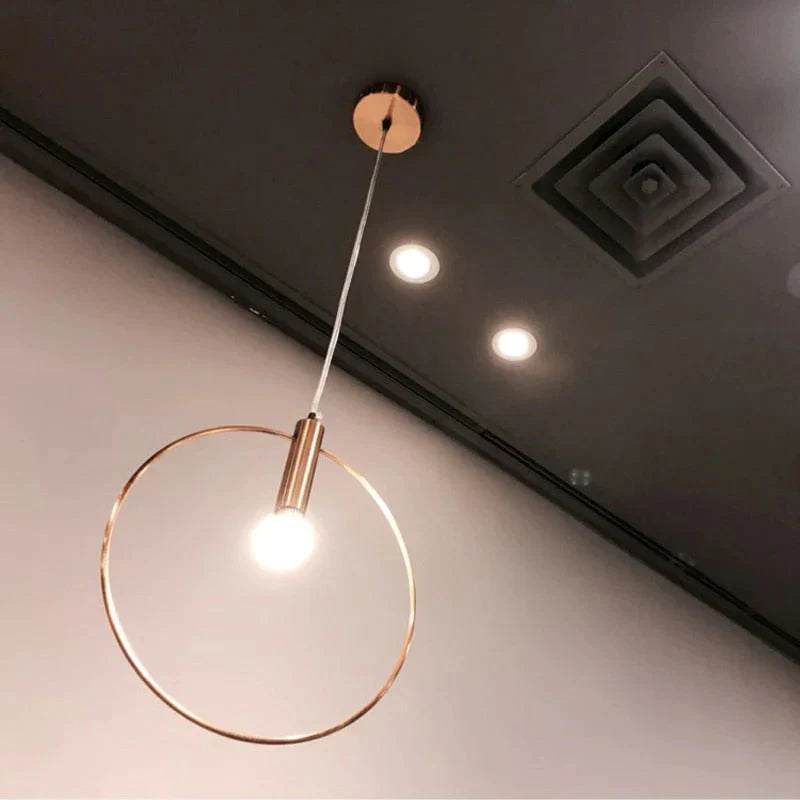 Luminaria Lustres E Pendentes Para Sala De Jantar Single Ring Pendant Lights Hanglamp Modern