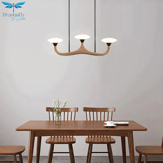 Luna - Modern Wood 3 Head Pendant Lamp Light