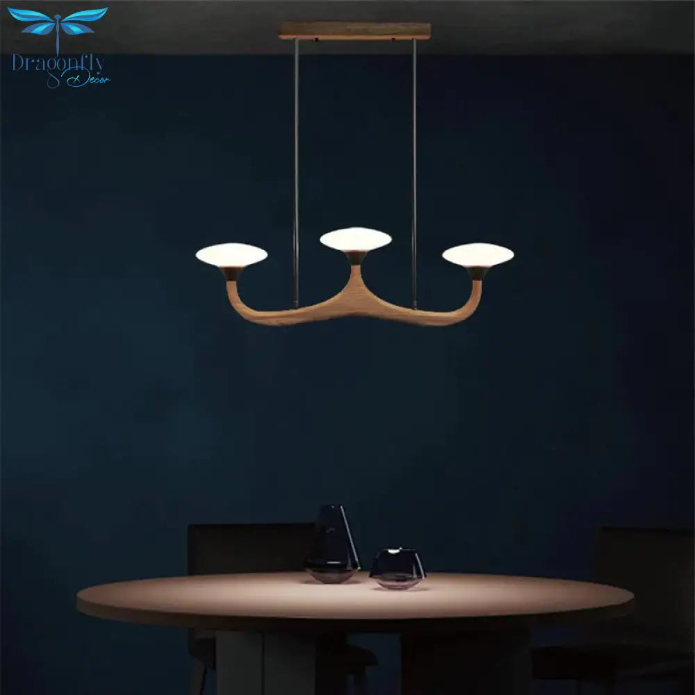 Luna - Modern Wood 3 Head Pendant Lamp Light
