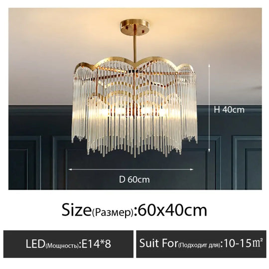 Luxe Serenity: Post - Modern Minimalist Crystal Glass Chandeliers For Elegant Spaces D60Cm
