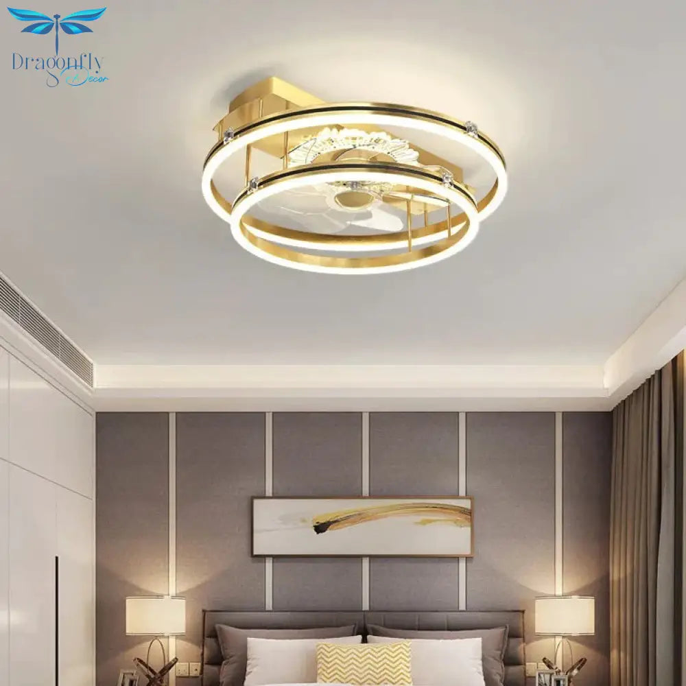 Luxury Fan Living Room Round Ceiling Lamp Simple Lamps