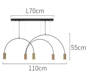 Madelyn - Minimalist Pendant Lamp 5 Light Bronze / Cold White