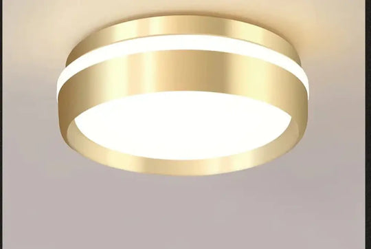 Mara - Modern Minimalist Gateway Round Gold Led Small Ceiling Lamp Golden / 12W Warm Light