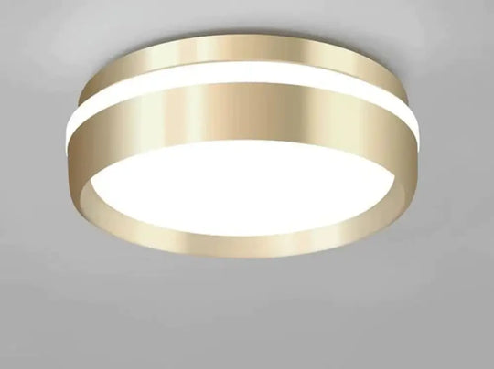 Mara - Modern Minimalist Gateway Round Gold Led Small Ceiling Lamp Golden / 12W White Light