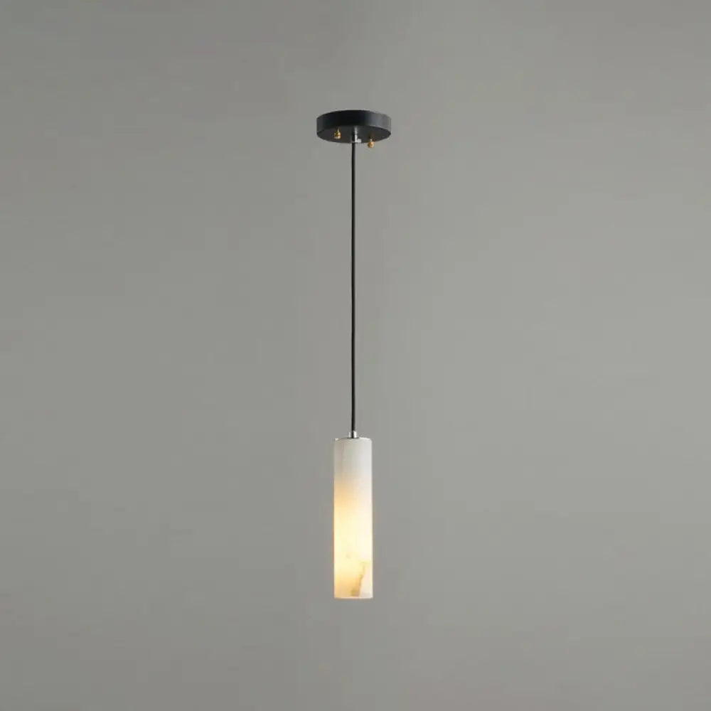 Marble Tubular Minimalistic Hanging Ceiling Light In White 1 / Pendant Lighting