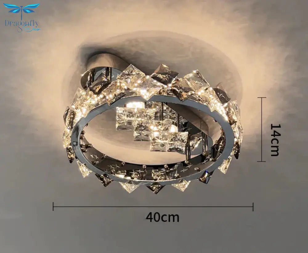 Master Bedroom Crystal Ceiling Lamp Luxury Led Atmosphere Romantic Warm Lamps As Show / Dia40Cm Tri