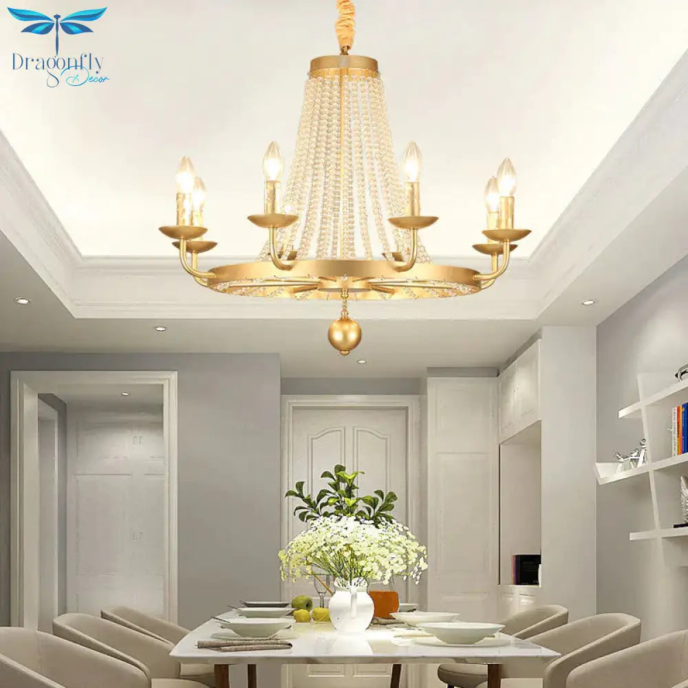 Metal Gold Ceiling Chandelier Candelabra 6/8/10 Lights Traditional - Style Hanging Light Fixture
