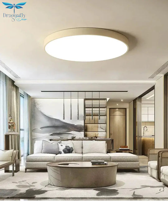 Metal Modern Led Ceiling Light Black&White Simple Chandelier Lamp For Living Room Bedroom Dining