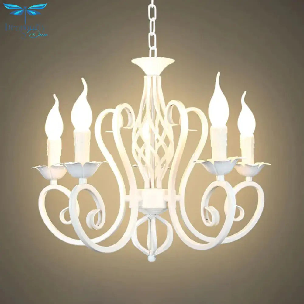 Metal Sputnik Chandelier Lighting Traditional 3/5/6 Lights Living Room Hanging Ceiling Lamp In