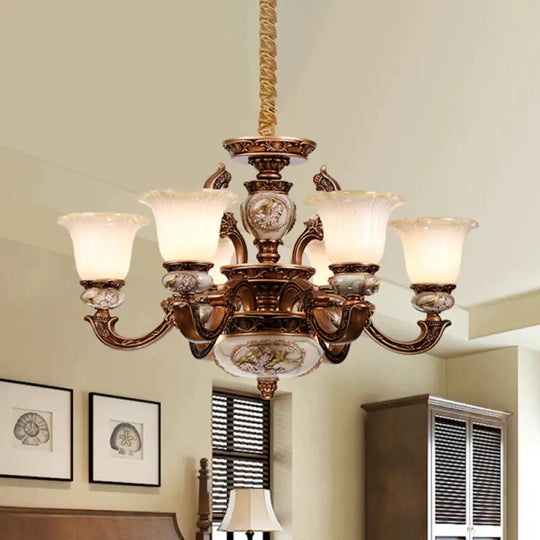 Metal Swooping Arm Ceiling Chandelier Traditional Style 6/8 Lights For Living Room Dining Room 6 /