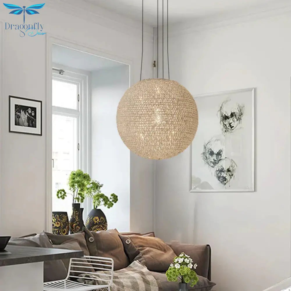Metal White Chandelier Pendant Light Globe 2 Lights Minimalism Drop Lamp For Bedroom