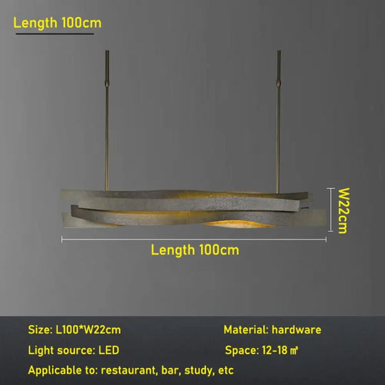 Minimal Restaurant Pendant Lamp Modern Bar Desk Office Designer Creative Geometric Length 100Cm /