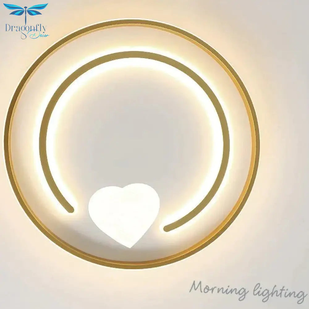 Minimalist Heart - Shaped Light In The Bedroom Led Ceiling Lamp