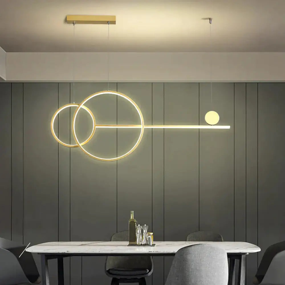 Modem Designer Light Luxury Dining Table Bar Chandelier Nordic Creative Personality Minimalist Ring